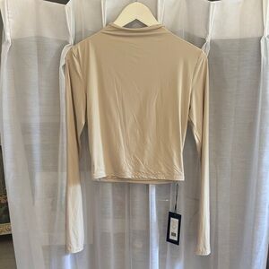 Lucky Honey Women's Beige Long Sleeve Top